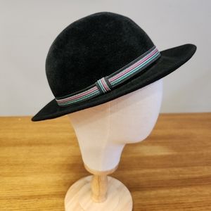 Vintage 60s Mr K Originals Women's Wool Hat with Rainbow 🌈 Ribbon